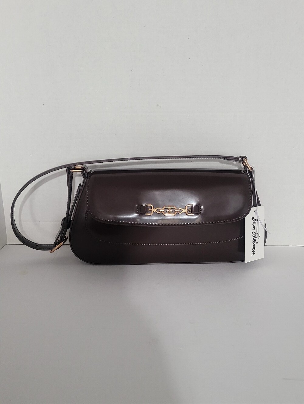 SAM EDELMAN Sam Edelman Lorain Dark Brown Leather Shoulder Bag